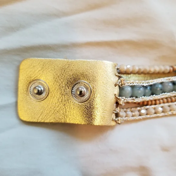 Gemstone and leather bracelet - Picture 2 of 6